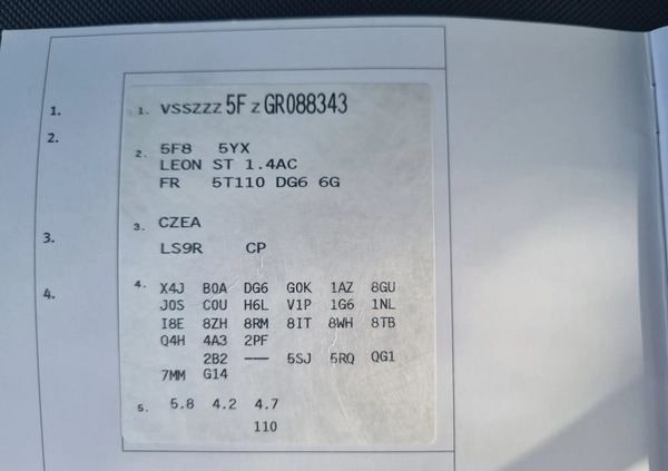 Seat Leon cena 55000 przebieg: 131900, rok produkcji 2015 z Warszawa małe 277
